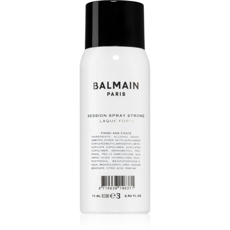 Balmain Hair Couture Session Spray fixativ cu fixare puternică pachet pentru calatorie 75 ml