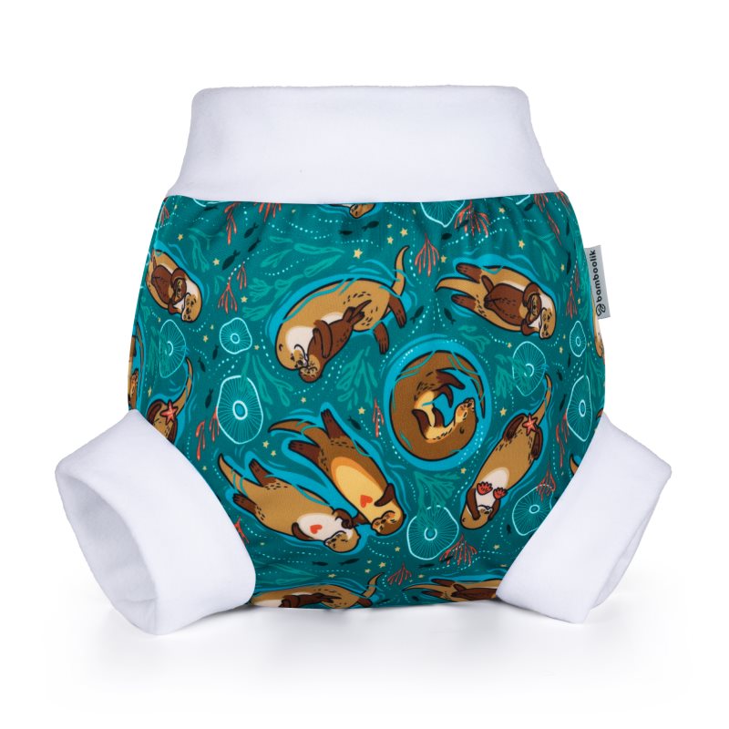 Bamboolik Pull-Up Cover Otters in Love washable nappy wraps size L 11-15 kg 1 pc