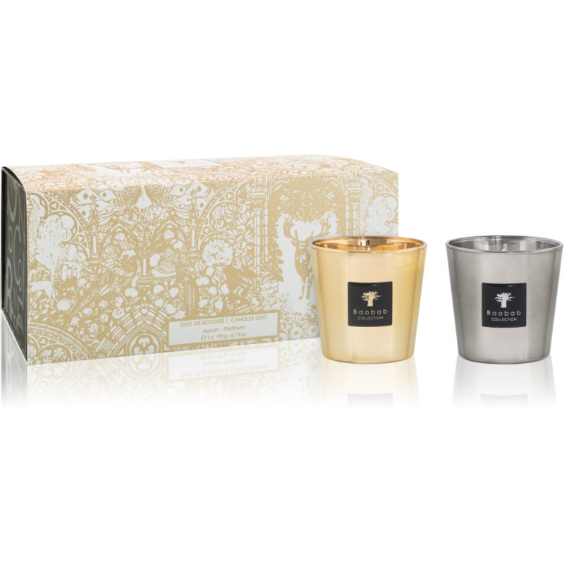 Baobab Collection Aurum & Platinum Les Exclusives Duo Candle Box set cadou