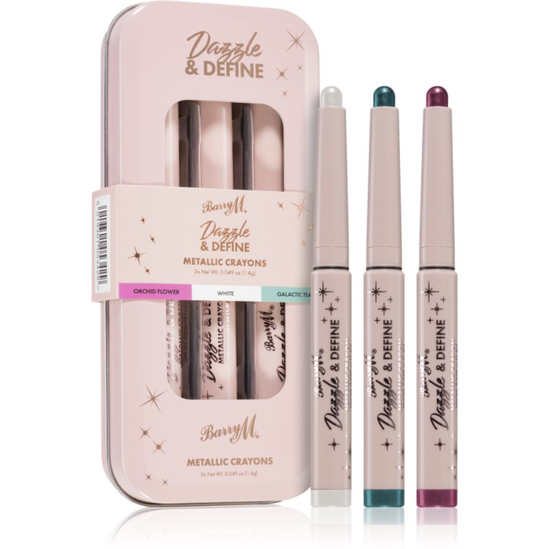 Barry M Dazzle & Define Metallic Crayon creion metalic pentru ochi ambalaj economic 3 x 1,4 g 3x1,4 g