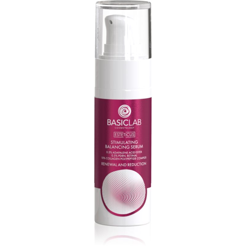 BasicLab Cosmetology Esteticus ser pentru stimulare pentru uniformizarea culorii pielii 0.5% Adapalene Acid Ester, 10% Collagen Polypeptide Complex, 0.5% PDRN 30 ml