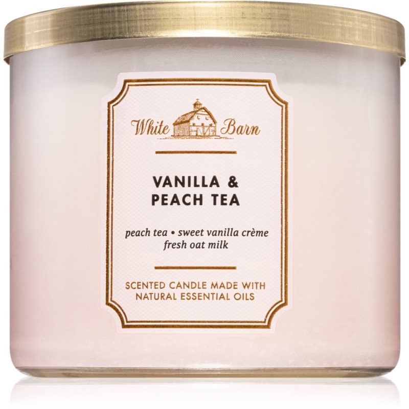 Bath & Body Works Vanilla & Peach Tea lumânare parfumată 411 g