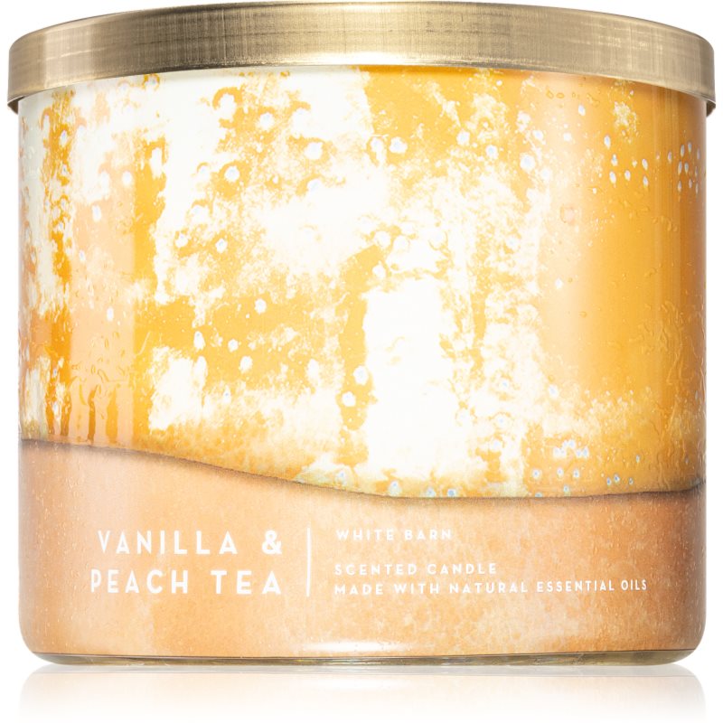 Bath & Body Works Vanilla & Peach Tea lumânare parfumată 411 buc