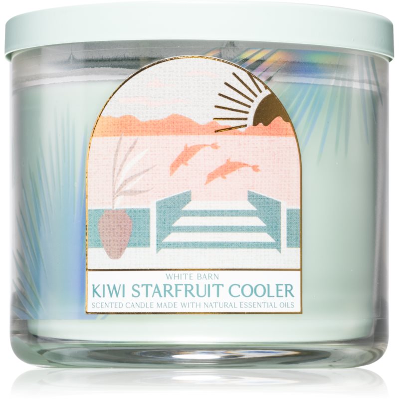 Bath & Body Works Kiwi Starfruit Cooler lumânare parfumată cu uleiuri esentiale I. 411 g