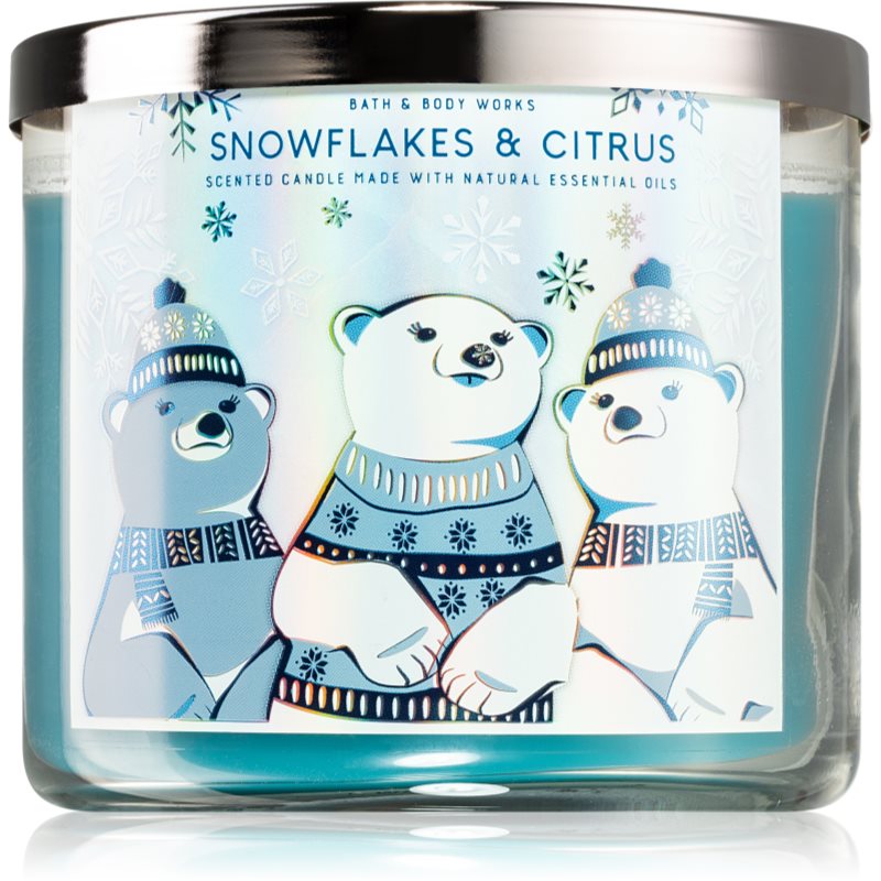 Bath & Body Works Snowflakes & Citrus lumânare parfumată I. 411 g