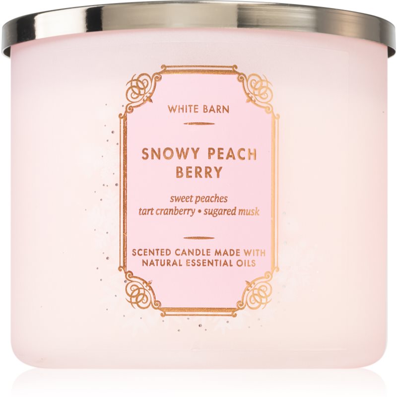 Bath & Body Works Snowy Peach Berry lumânare parfumată 411 g