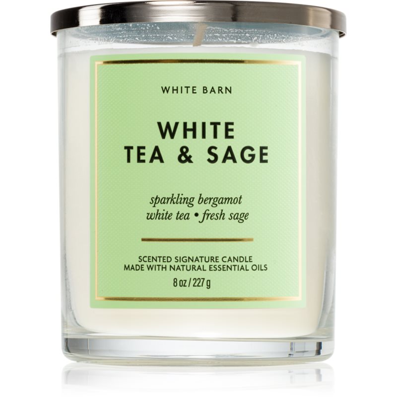 Bath & Body Works White Tea & Sage lumânare parfumată 227 g