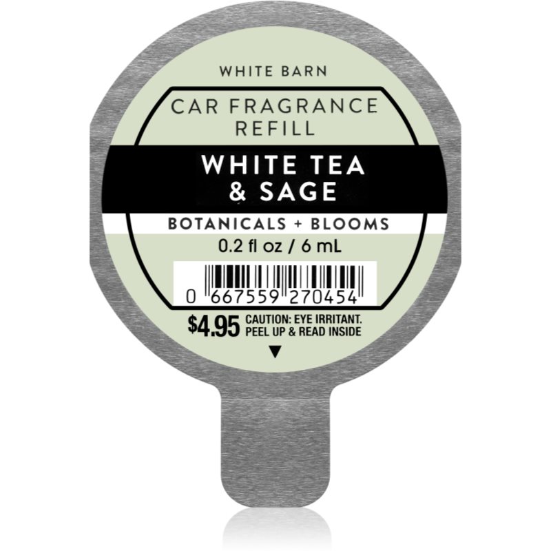 Bath & Body Works White Tea & Sage parfum pentru masina rezervă 6 ml