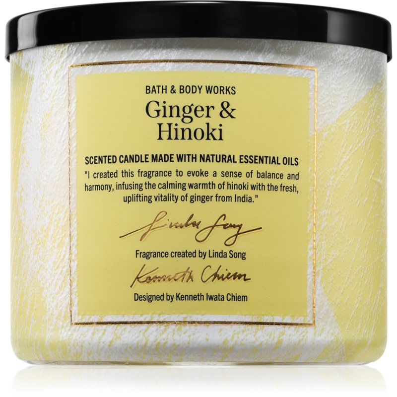 Bath & Body Works Ginger & Hinoki lumânare parfumată 411 g