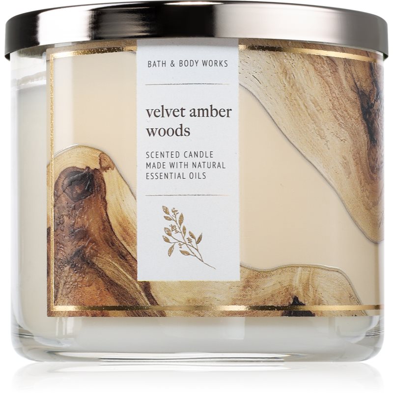 Bath & Body Works Velvet Amber Woods lumânare parfumată 411 g