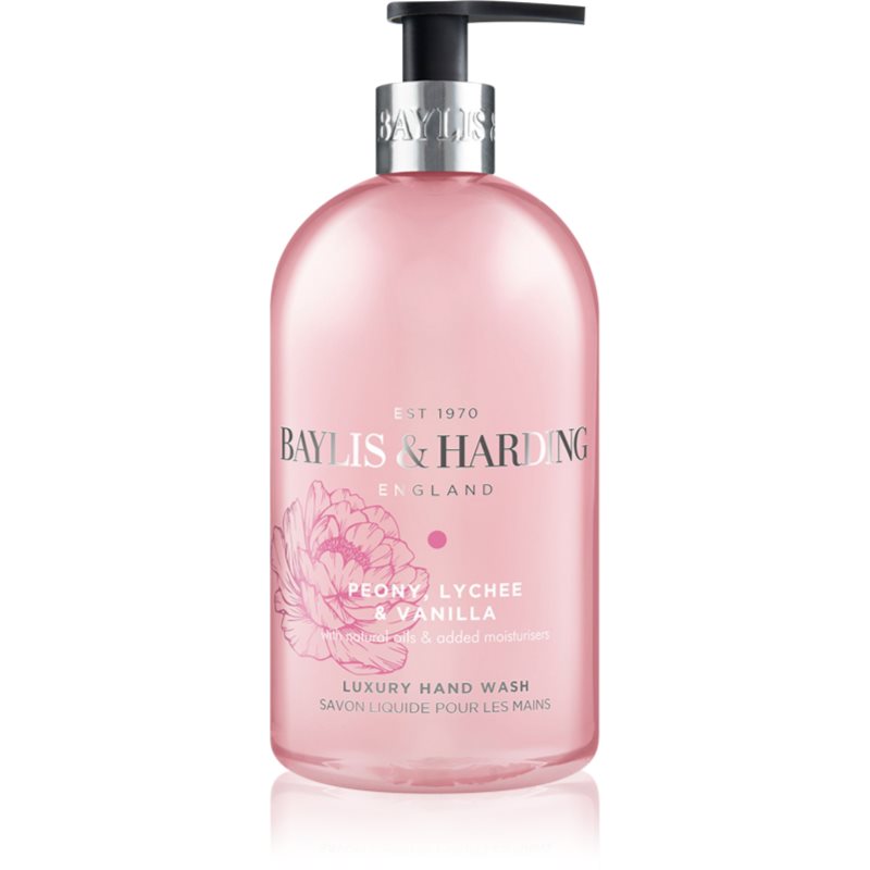 Baylis & Harding Peony, Lychee & Vanilla Săpun lichid pentru mâini cu efect de hidratare 500 ml