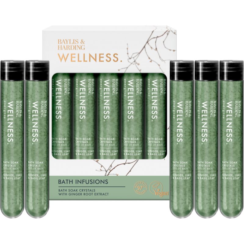 Baylis & Harding Wellness. Energise set cadou pentru cadă Ginger, Lime & Basil Leaf