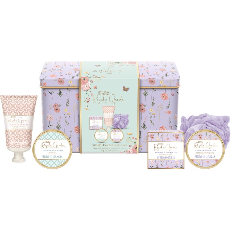 Baylis & Harding Royale Garden Lavender & Rose Hip Tea set cadou cutie de metal Baylis & Harding Royale Garden Lavender & Rose Hip Tea set cadou cutie de metal