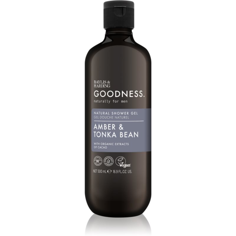 Baylis & Harding Goodness Amber & Tonka Bean Gel de duș pentru bărbați 500 ml