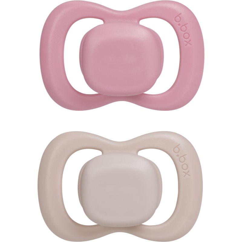 B.Box Natural Rubber 0-6m suzetă Berry/Blush 2 buc