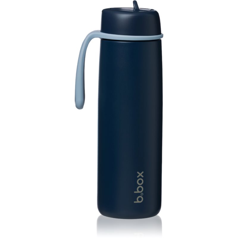 B.Box Stainless Steel Thermos Bottle sticlă termos cu pai Midnight 690 ml