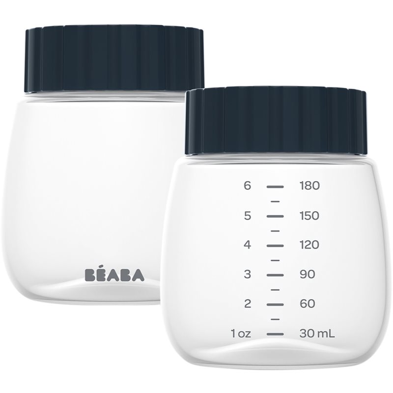 Beaba Breast Milk Collection and Storage Bottle biberon pentru păstrarea laptelui matern Hands-Free Breast Pump 2x180 ml