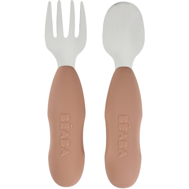 Beaba Stainless Steel Pre-Cutlery tacâmuri Praline 10m+ 2 buc