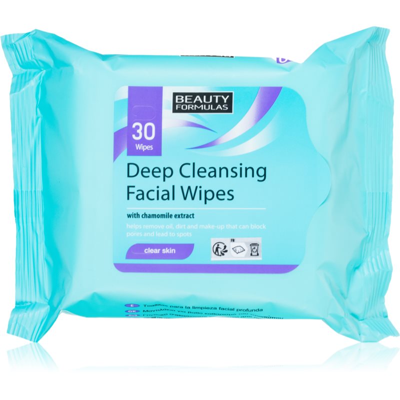 Beauty Formulas Clear Skin Deep Cleansing Servetele umede pentru ten gras si problematic 30 buc