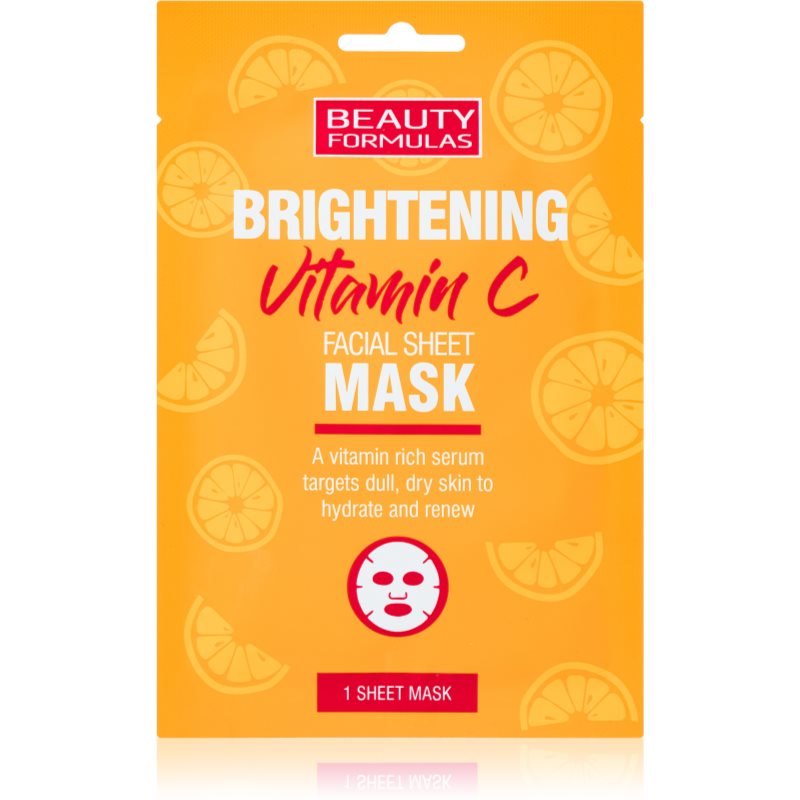 Beauty Formulas Vitamin C mască textilă iluminatoare cu vitamina C 1 buc