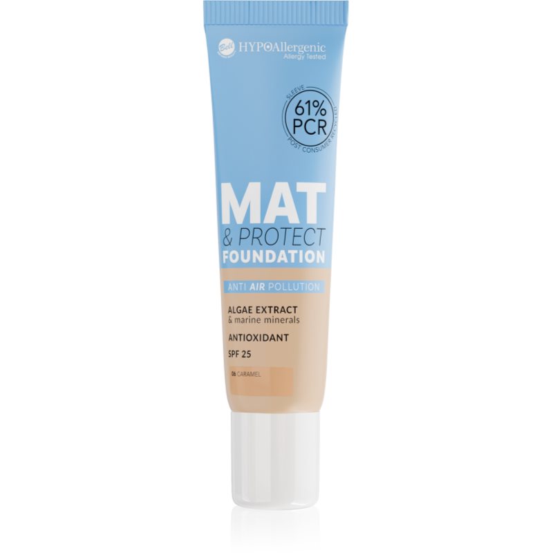 Bell Hypoallergenic Mat & Protect machiaj matifiant de lungă durată SPF 25 culoare 06 Caramel 30 g Bell Hypoallergenic Mat & Protect machiaj matifiant de lungă durată SPF 25 culoare 06 Caramel 30 g