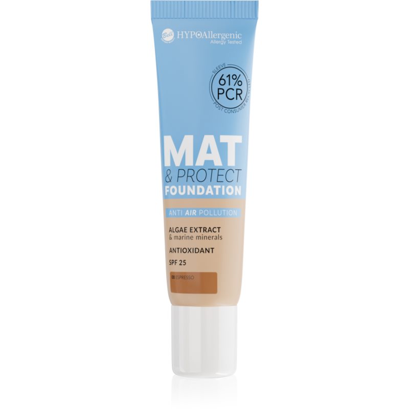 Bell Hypoallergenic Mat &amp; Protect machiaj matifiant de lungă durată SPF 25 culoare 08 Espresso 30 g