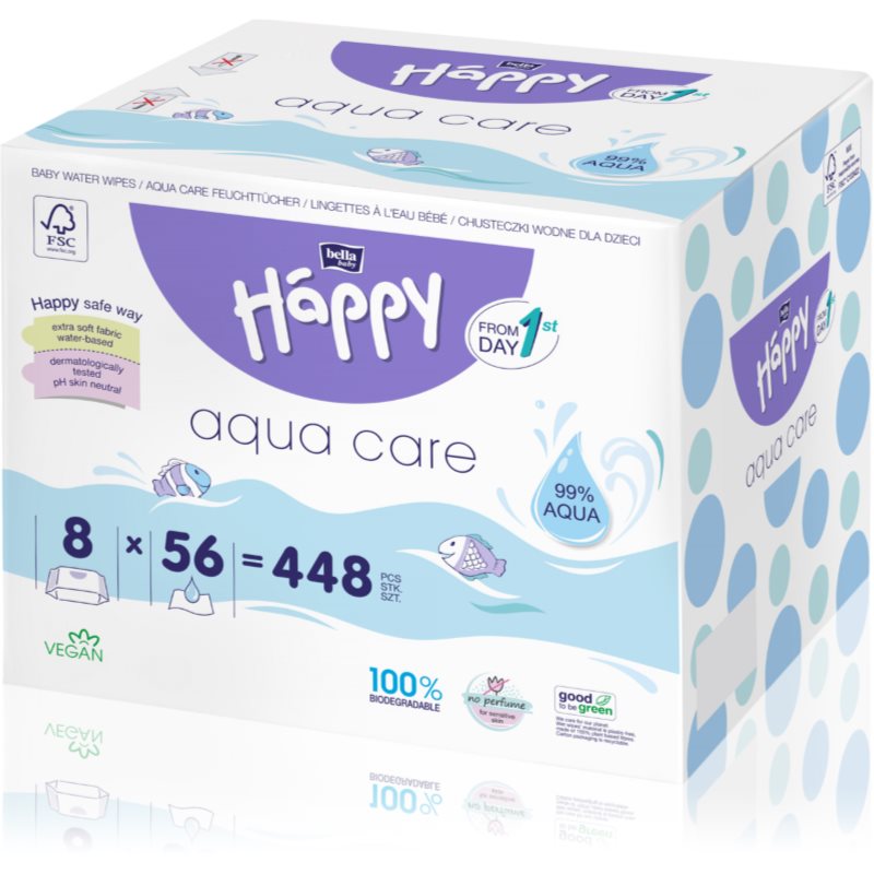 BELLA Baby Happy Aqua care Șervețele umede pentru copii 8x56 buc