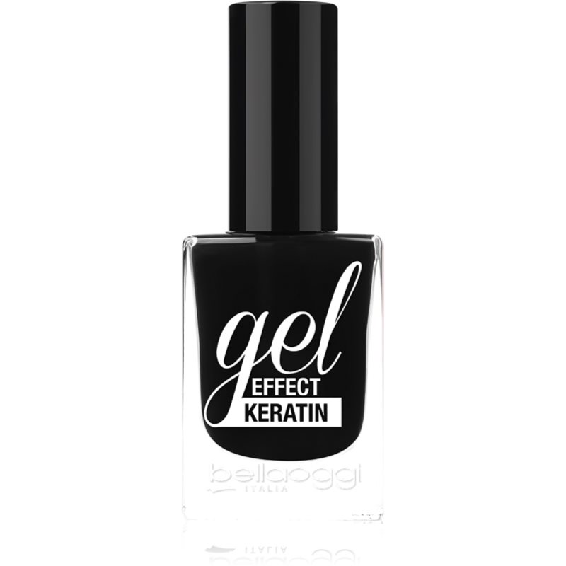 bellaoggi Gel Effect Keratin Nail Polish lac de unghii culoare Black To Gold 10 ml