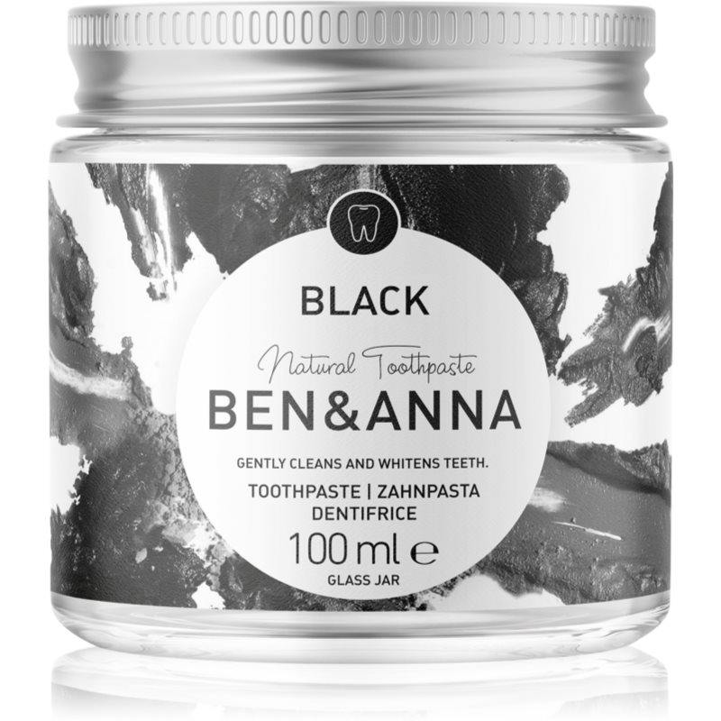 BEN&ANNA Natural Toothpaste Black pastă de dinți în borcan de sticlă cu cărbune activ 100 ml