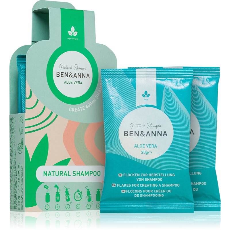 BEN&ANNA Natural Shampoo Aloe Vera fulgi de șampon anti matreata 2x20 g