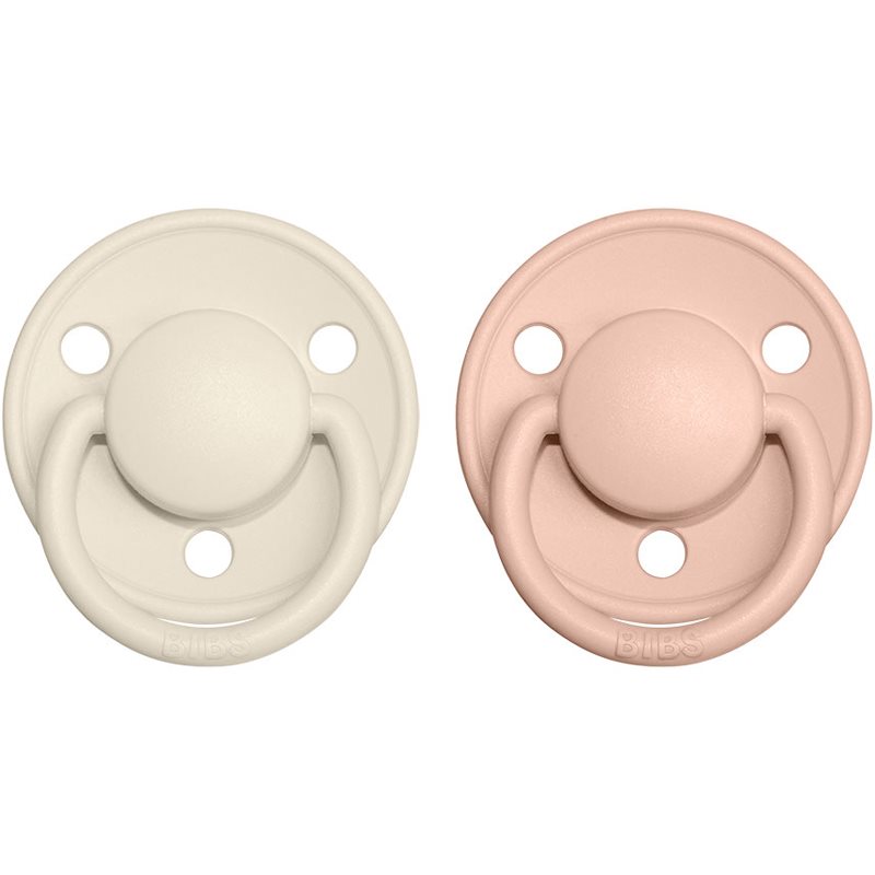 BIBS De Lux Natural Rubber Size 2: 6+ months suzetă Ivory / Blush 2 buc