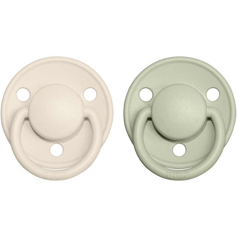 BIBS De Lux Natural Rubber Size 2: 6+ months suzetă Ivory / Sage 2 buc