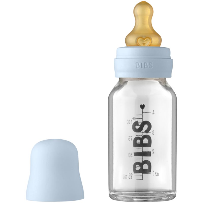 BIBS Baby Glass Bottle 110 ml biberon pentru sugari Baby Blue 110 ml