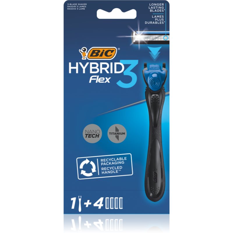 BIC FLEX3 Hybrid aparat de ras + lame de rezervă 4 buc