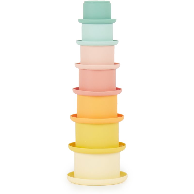 Bieco Silicone Stacking Cups Tropical Vibes cupe de stivuire 12 m+ 7 buc