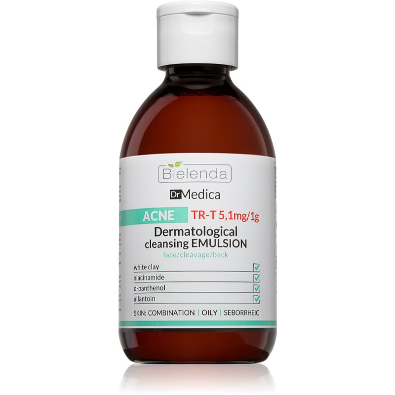 Bielenda Dr Medica Acne emulsie dermatologică de curățare pentru tenul gras, predispus la acnee 250 ml