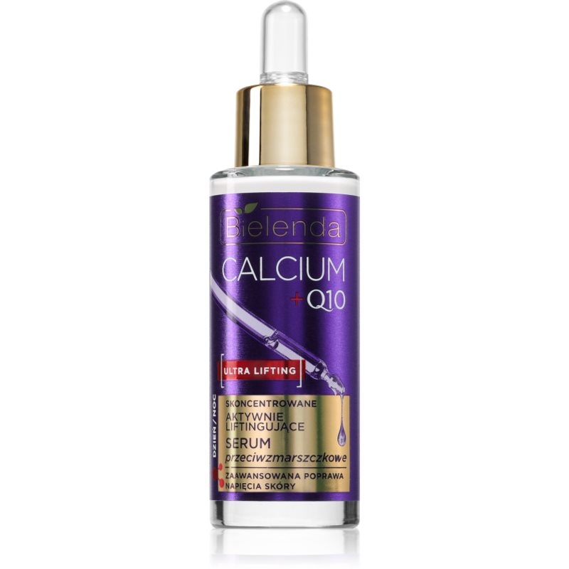 Bielenda Calcium + Q10 Concentrated actively lifting anti-wrinkle serum day/night Ser lifting pentru fermitatea contururilor feței ziua și noaptea 30 ml