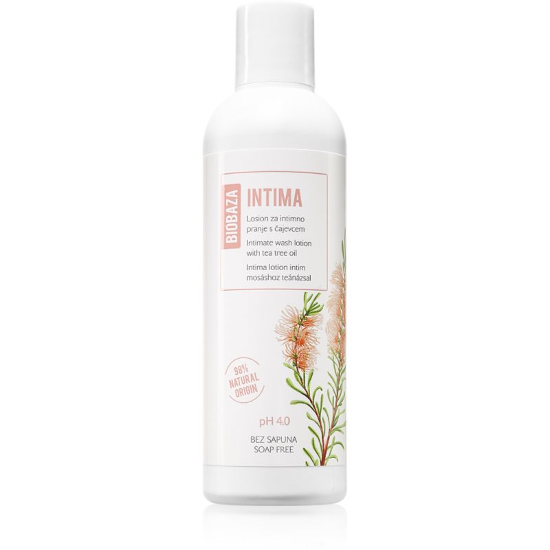 BIOBAZA Intima lapte pentru dus pentru igiena intima cu ulei din arbore de ceai 200 ml