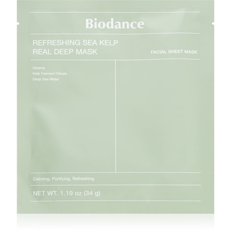 Biodance Refreshing Sea Kelp Real Deep Mask mască intensă cu hidrogel cu extracte de alge marine 1 buc