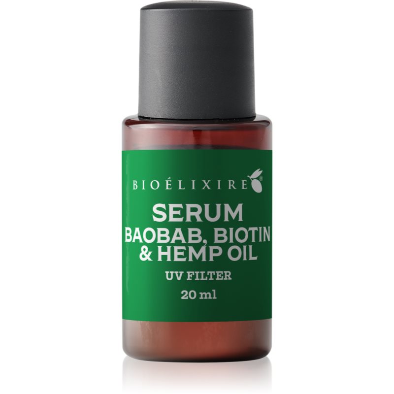 Bioélixire Serum Baobab, Biotin & Hemp Oil ser pentru parul deteriorat si fragil cu filtru UV 20 ml