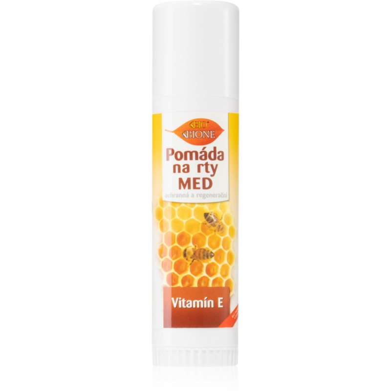 Bione Cosmetics Honey + Q10 balsam de buze protector si regenerator cu vitamina E 17 ml