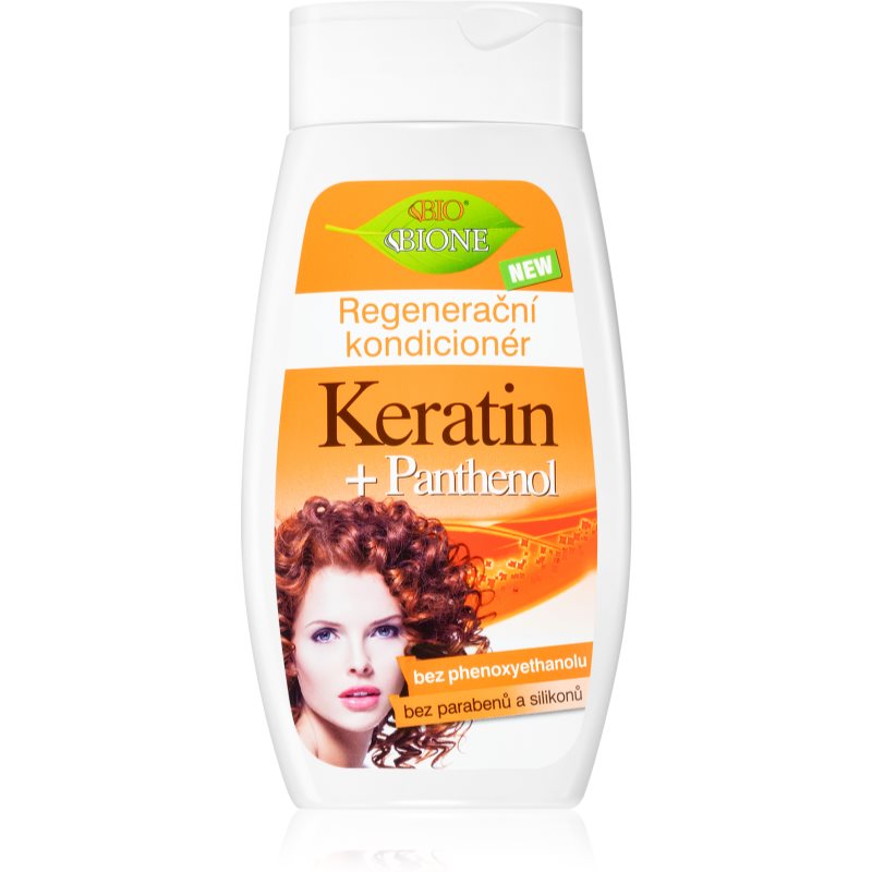 Bione Cosmetics Keratin + Panthenol balsam regenerator pentru păr 260 ml