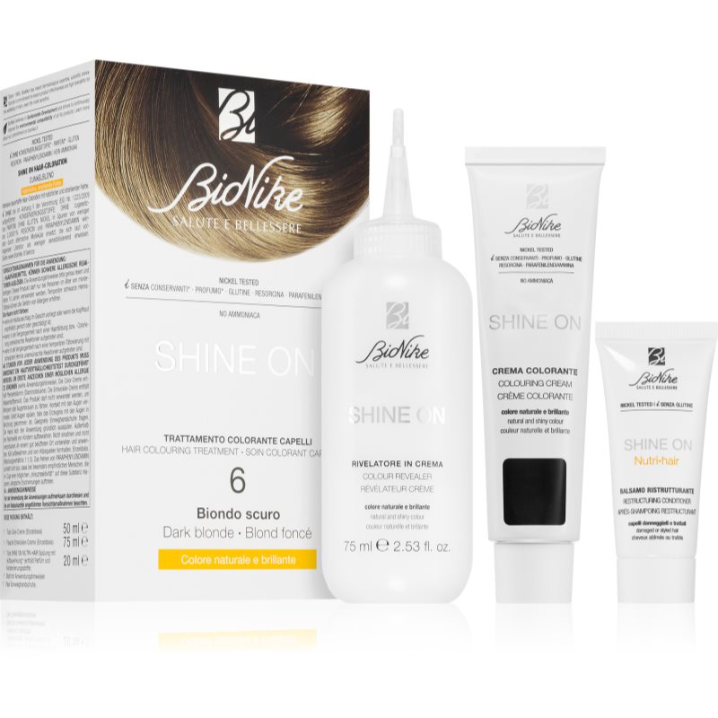 BioNike SHINE ON Culoare permanenta pentru par culoare 6 Dark Blonde 1 buc