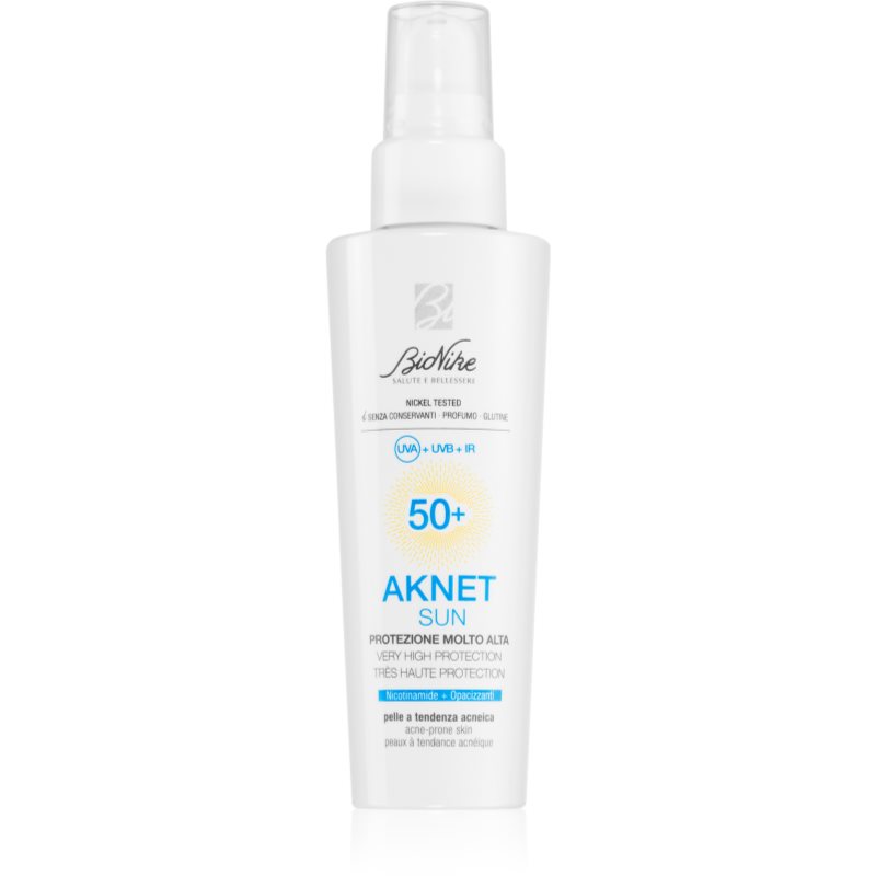 BioNike Aknet Sun crema protectoare pentru fata pentru ten acneic SPF 50+ 50 ml