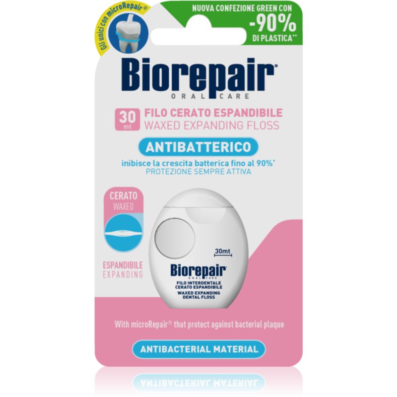 Biorepair Dental Floss Waxed Expanding ata dentara cerata pentru gingii sensibile Pink 30 m