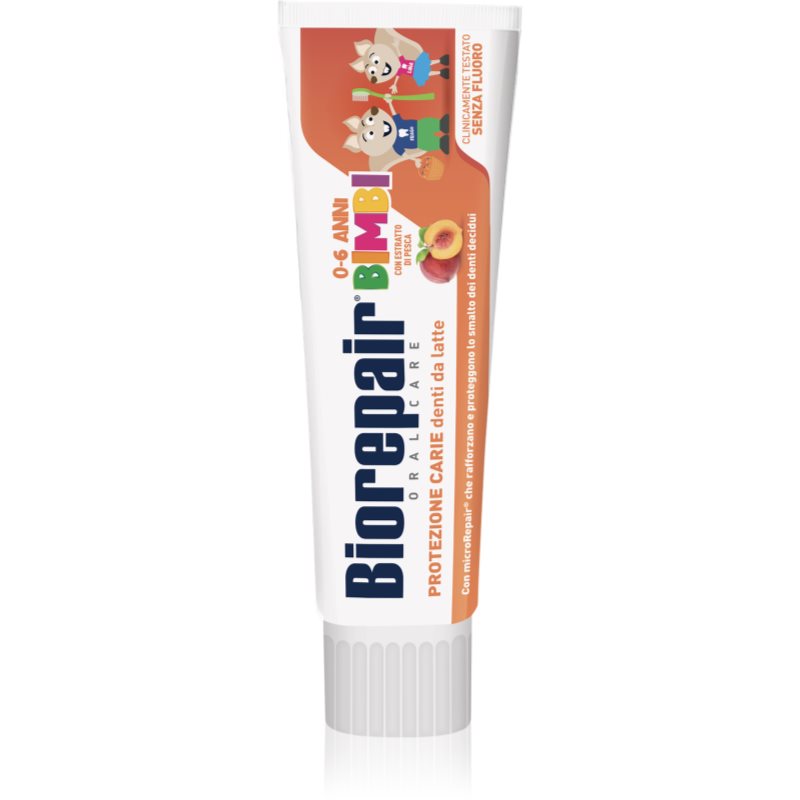 Biorepair Kids 0-6 Peach Pasta de dinti pentru copii. pentru refacerea smaltului dintilor Peach 50 ml