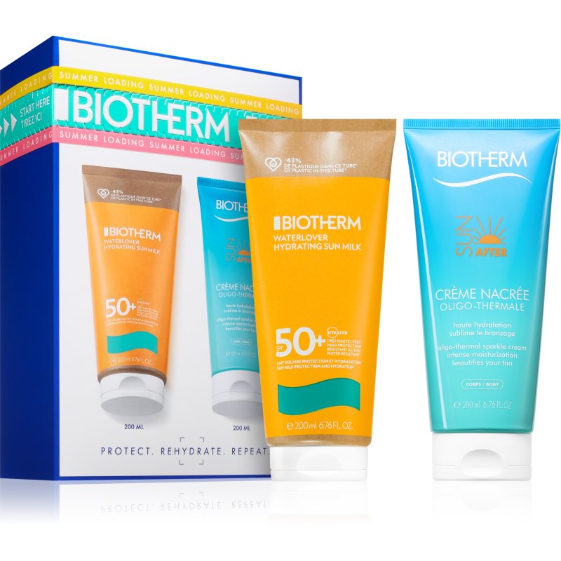 Biotherm Waterlover Hydrating Sun Milk SPF50+ set cadou pentru femei Biotherm Waterlover Hydrating Sun Milk SPF50+ set cadou pentru femei
