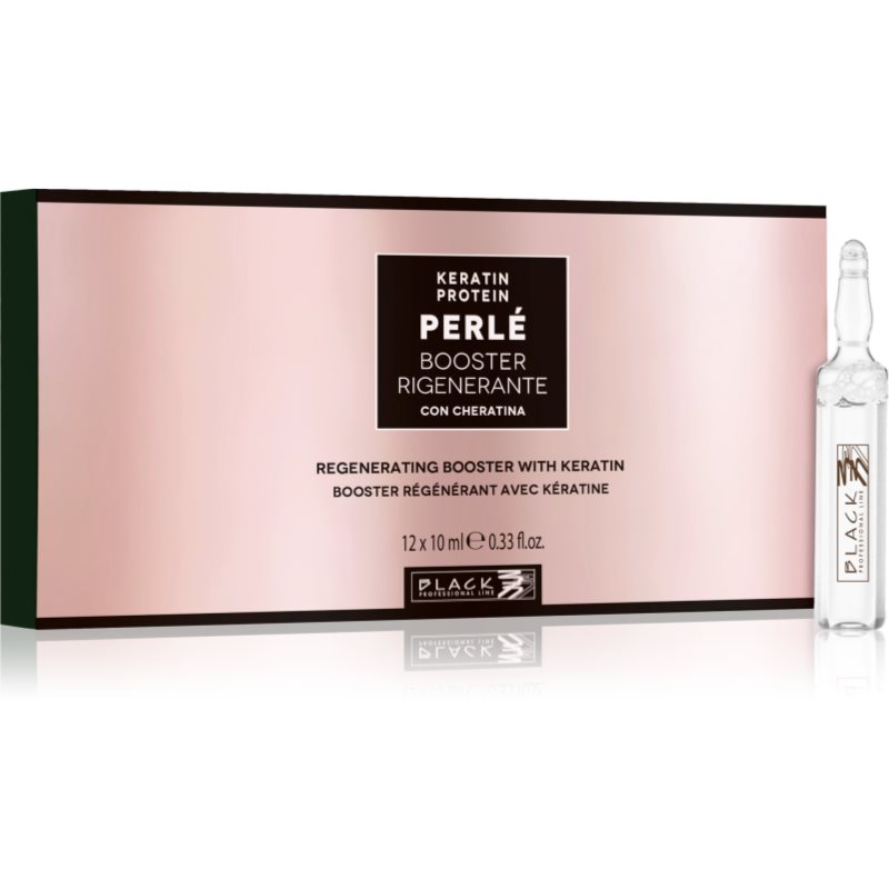 Black Professional Line PERLÉ Booster Regeneratin Keratin Ampouls jet de tratament pentru păr cu cheratină 10x12 ml