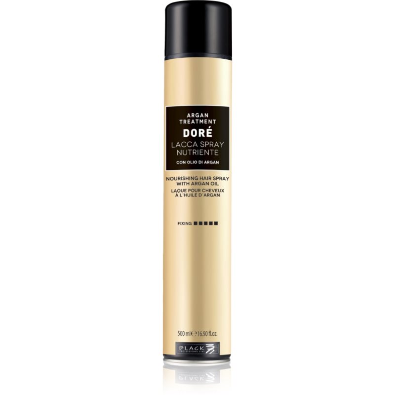 Black Professional Line DORÉ Nourishing Argan Oil Hair Spray fixativ cu fixare puternică 500 ml