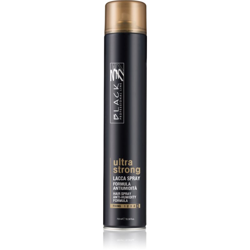 Black Professional Line Lacca Black Ultra Strong Hair Spray fixativ pentru păr cu fixare foarte puternică pentru volum și strălucire 750 ml